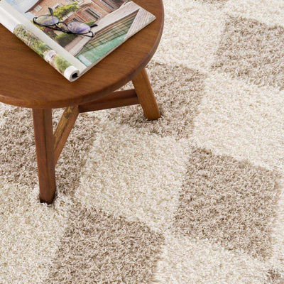 Zahur Cream & Beige Diamond Area Rug