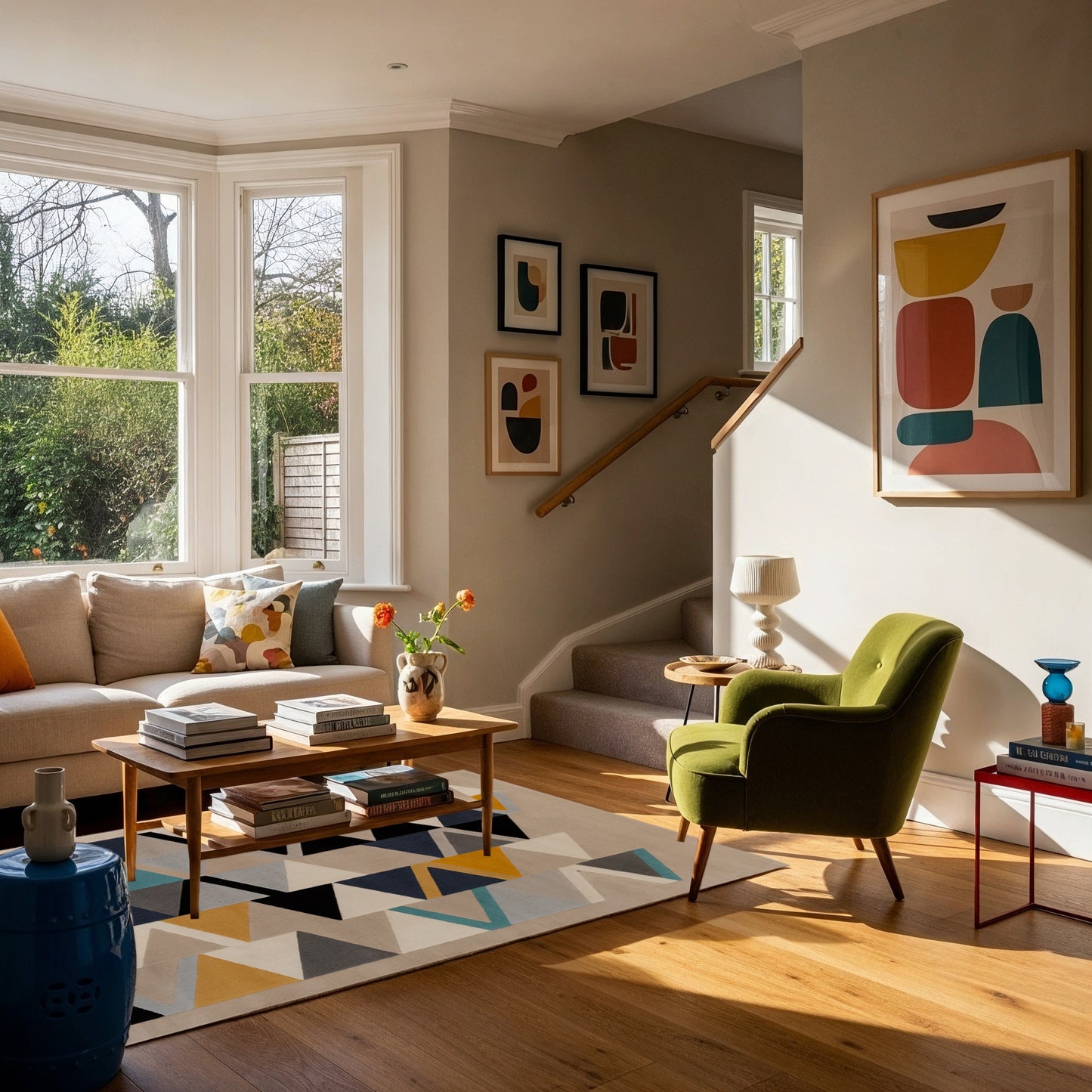 DELANEY Scandi Geometric Mustard Area Rug