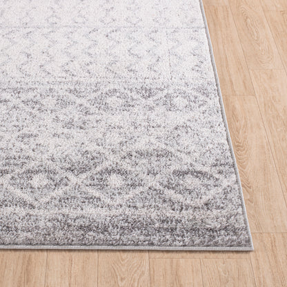 MILA Scandi Geometric Light Grey/White Area Rug Front