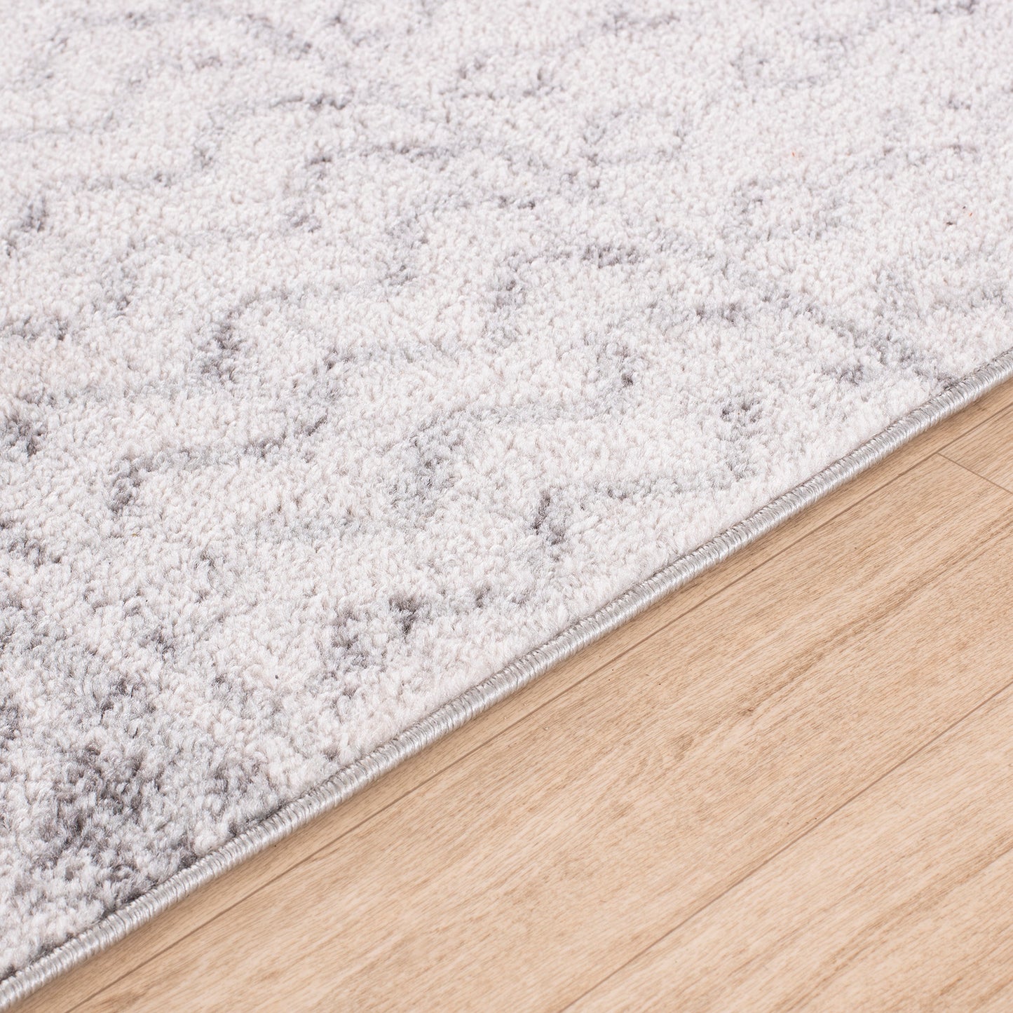 MILA Scandi Geometric Light Grey/White Area Rug Texture