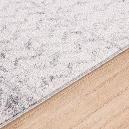 MILA Scandi Geometric Light Grey/White Area Rug Texture