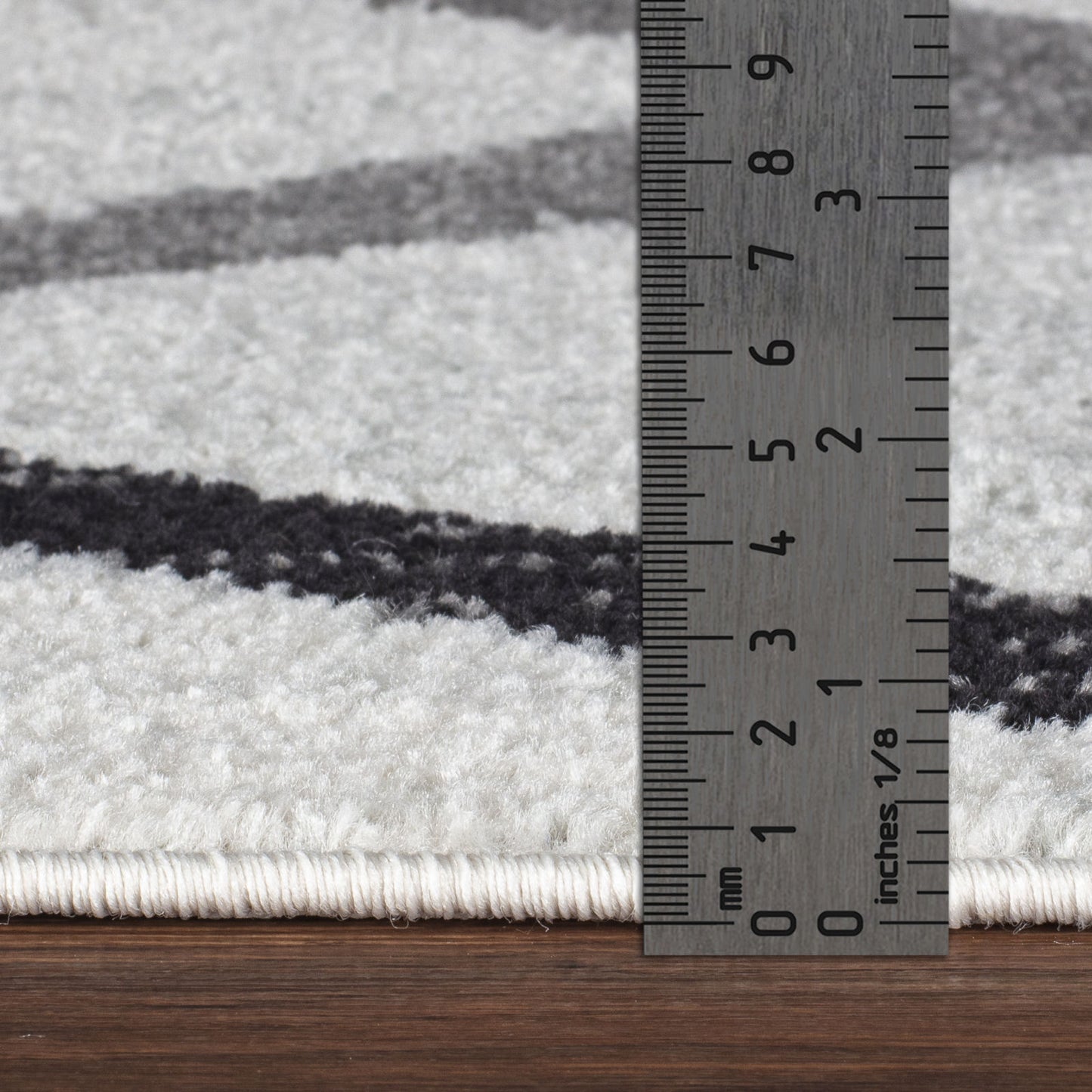 FELICIA Scandi Geometric Grey Area Rug Pile