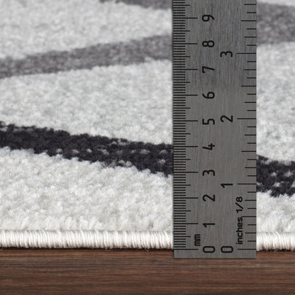 FELICIA Scandi Geometric Grey Area Rug Pile