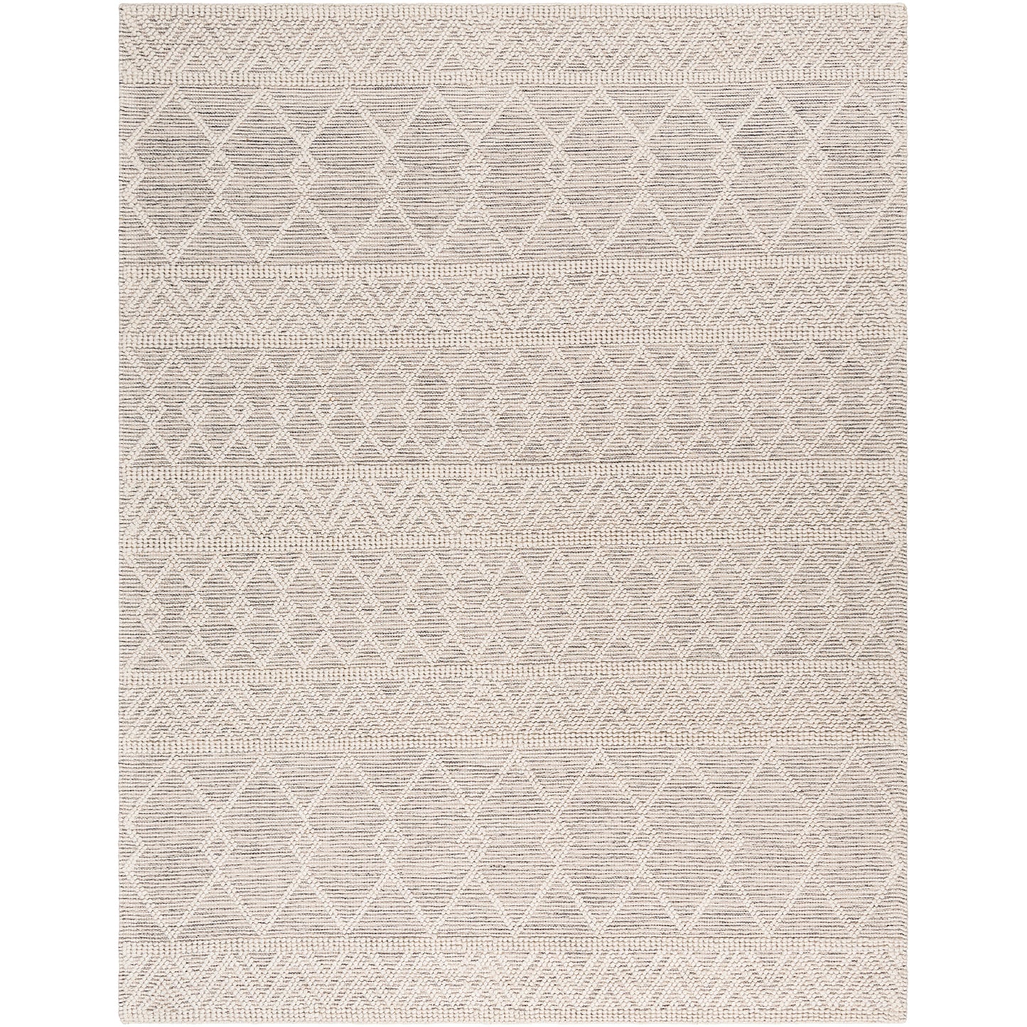 ISHANI Hand-Woven Global Wool Charcoal Area Rug Flat