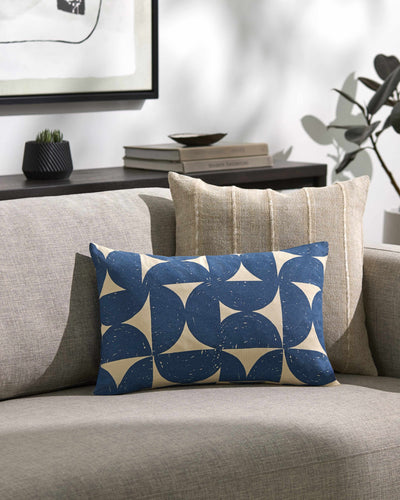 Iguig Blue Geometric Pattern Accent Pillow