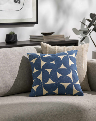 Iguig Blue Geometric Pattern Accent Pillow