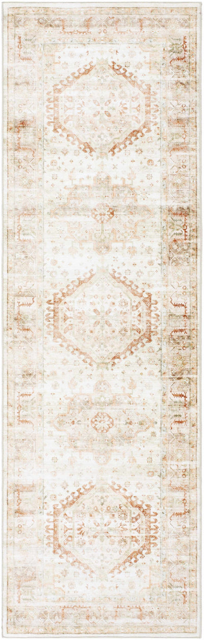 Laran Rust Distressed Washable Area Rug