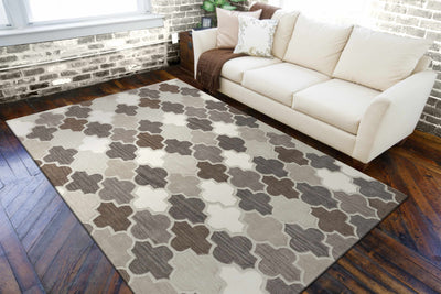 Paron Brown Gray Trellis Wool Carpet