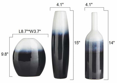 Pitfour Blue White Ceramic Vase Set