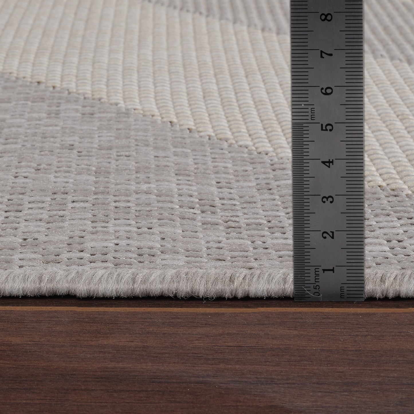 ABBY Indoor & Outdoor Modern Light Grey/Ivory Area Rug Pile