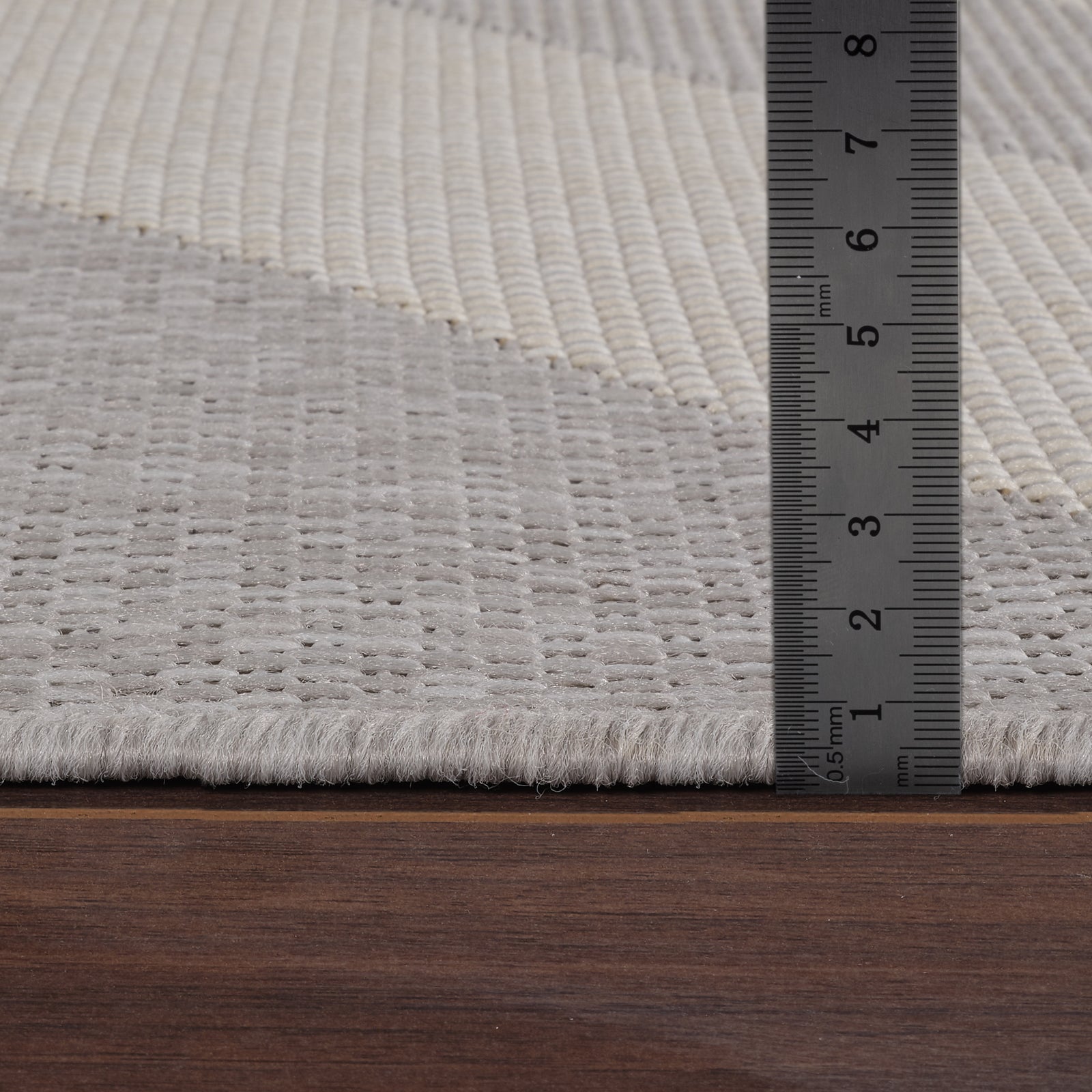 ABBY Indoor & Outdoor Modern Light Grey/Ivory Area Rug Pile