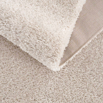 Heavenly Solid Beige Plush Rug