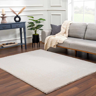 Heavenly Solid Beige Plush Rug