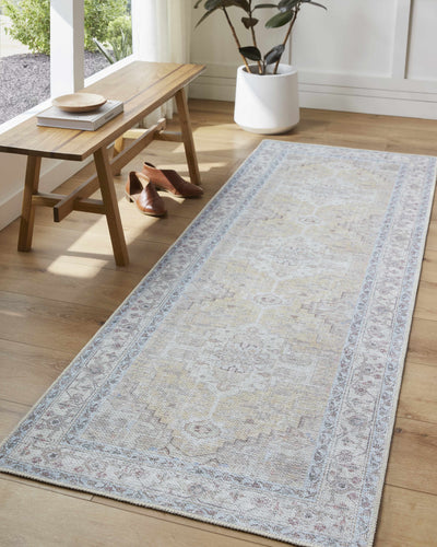 Reza Mustard Washable Area Rug