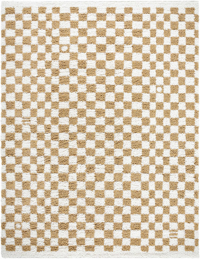 Kieu Mustard & Ivory Checkered Area Rug