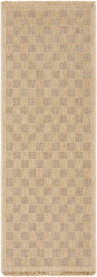 Jurek Beige Checkered Area Rug