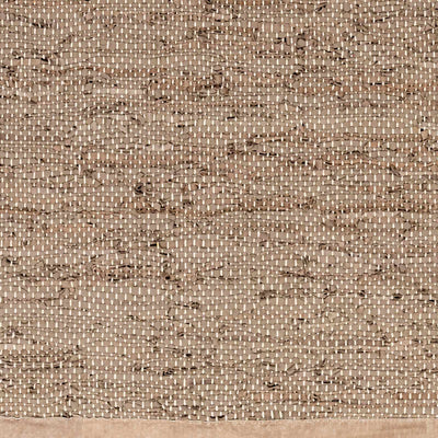 Aneko Khaki Handwoven Leather Rag Carpet