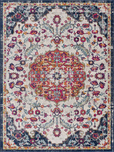 Tigril Blue & Orange 2304 Area Rug - Clearance