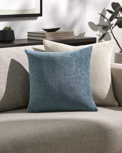 Zihna Sky Blue Textured Throw Pillow