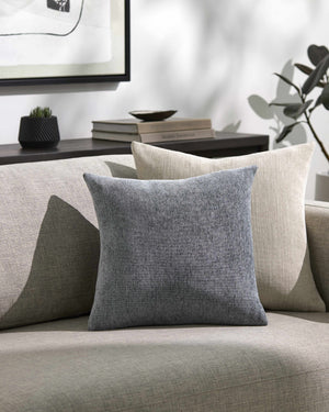 Zihna Gray Textured Throw Pillow