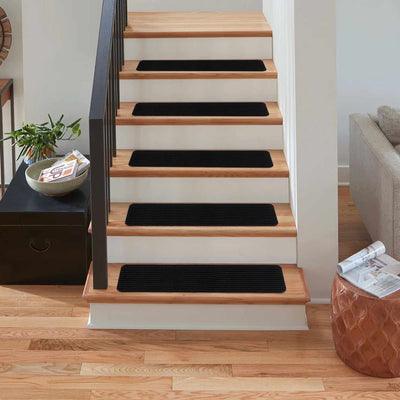 Basic Stair Tread Rugs, Black