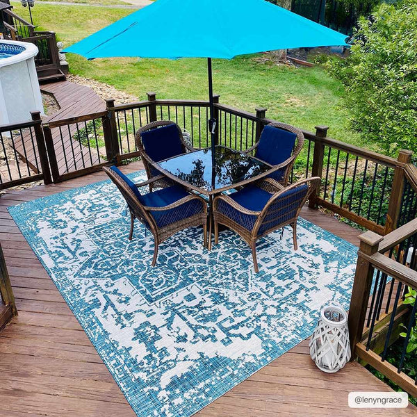 Teal Kilmacolm Indoor & Outdoor Rug - Clearance