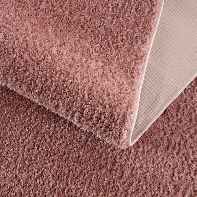 Judy Solid Pink Washable Shag Rug