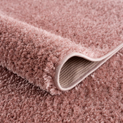 Judy Solid Pink Washable Shag Rug