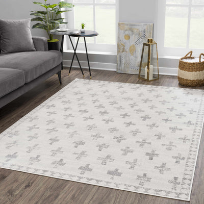 Tigris Swiss Cross Ivory&Gray Area Rug