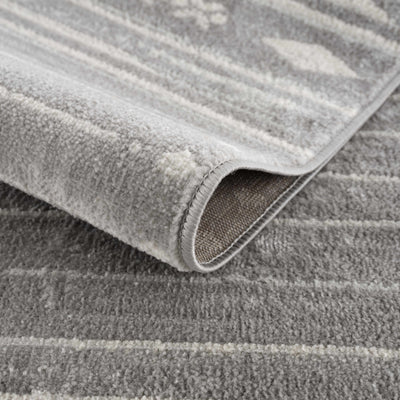 Aztec Pinstripe Gray Rug TGS-2324 - Limited Edition