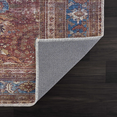 Persian Style Rust Baki Washable Rug