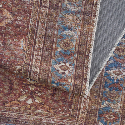 Persian Style Rust Baki Washable Rug