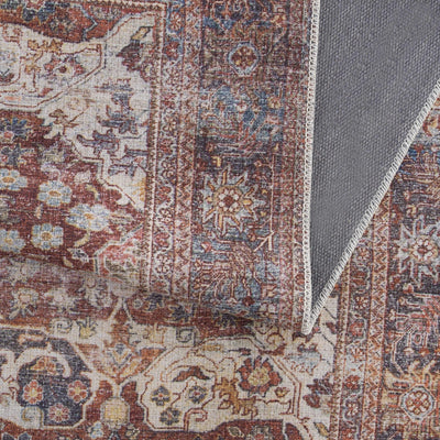 Rust Elki Persian Style Washable Rug - Limited Edition