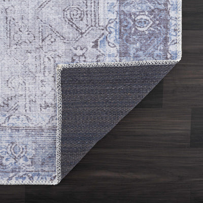 Rosman Ice Blue Washable Rug