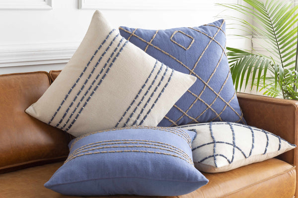 Gordo Navy Striped Throw Pillow