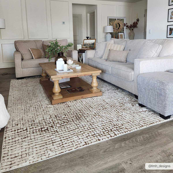 Keita Cream & Brown Area Rug