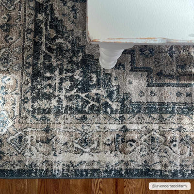 Labnig Charcoal Traditional Area Rug - Clearance