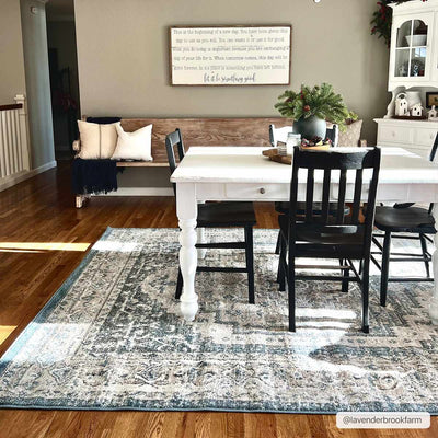 Labnig Charcoal Traditional Area Rug - Clearance