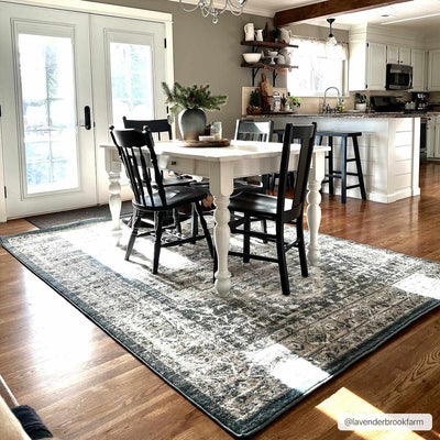 Labnig Charcoal Traditional Area Rug - Clearance