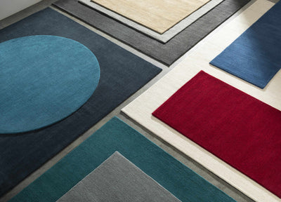 Brockton Solid Wool Dark Blue Area Rug