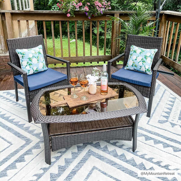 Alida Blue Outdoor Rug - Clearance