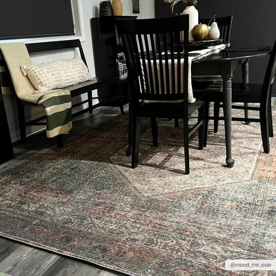 Olive Sariaya Distressed Washable Area Rug - Clearance