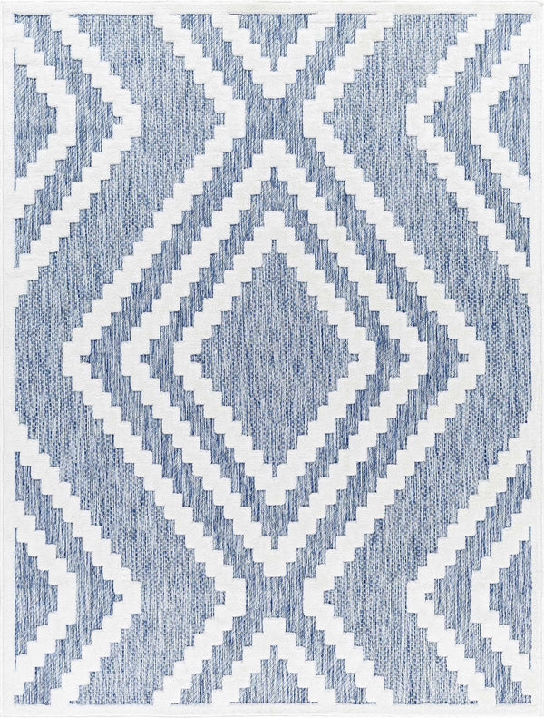 Amala Blue Outdoor Rug Washable