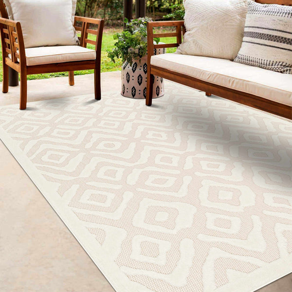 Burl Cream Outdoor Rug - Clearance