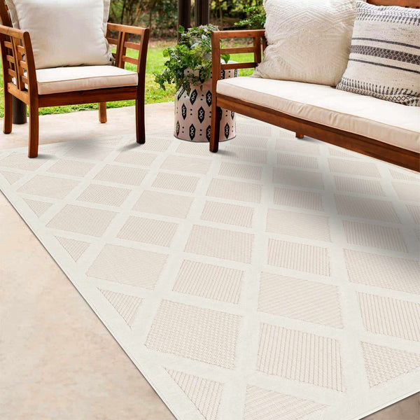 Akuna Cream Outdoor Rug - Clearance