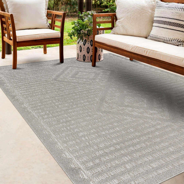 Rune Gray Outdoor Rug - Clearance