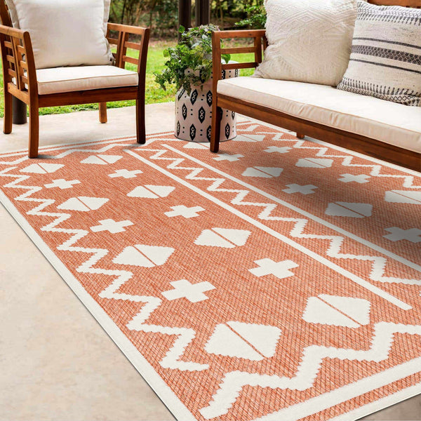 Elio Orange Outdoor Rug - Clearance