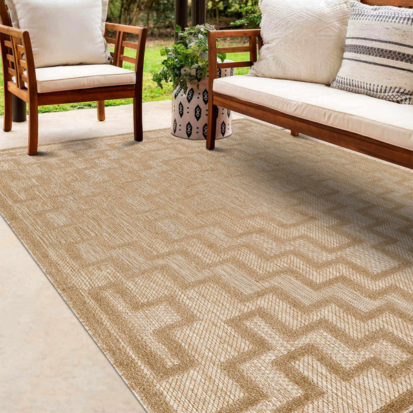 Diza Tan Outdoor Rug - Clearance