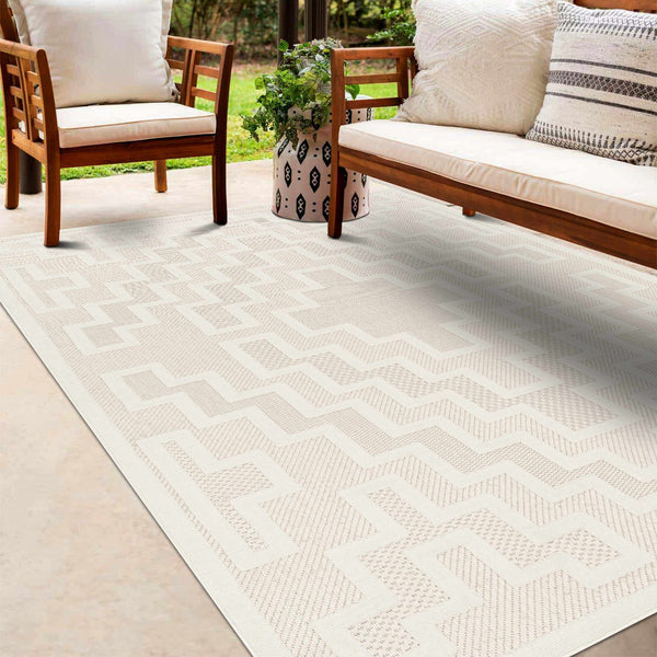 Diza Cream Outdoor Rug - Clearance