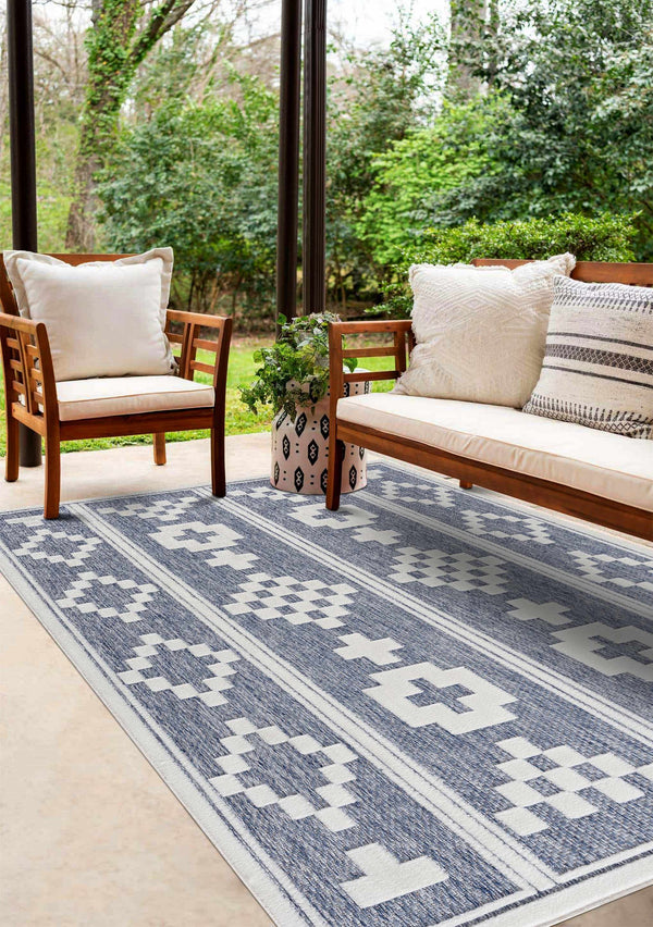 Hiro Blue Outdoor Rug - Clearance